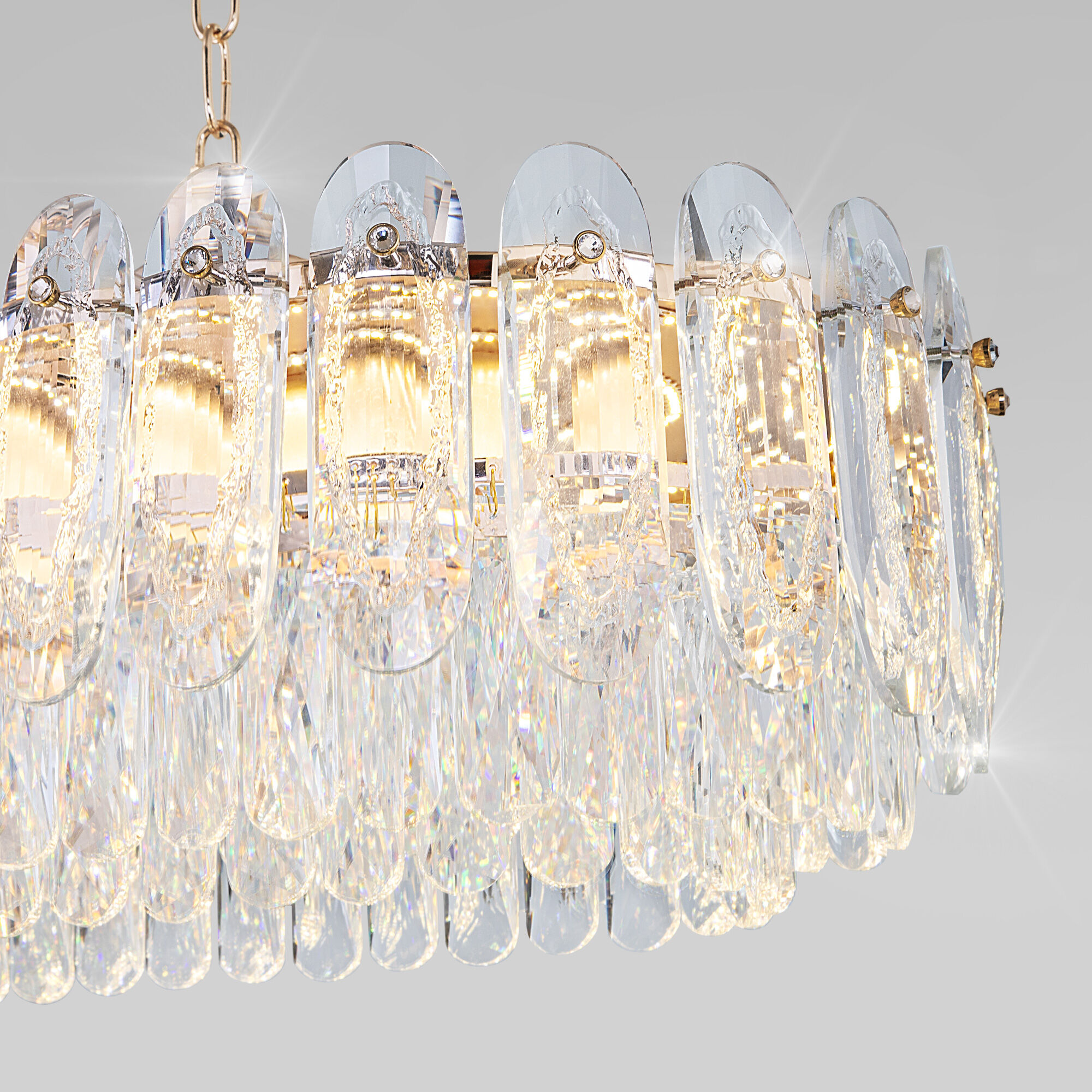 Подвесной светильник с хрусталем 90*36* см, *LED, 43W, 3000;4000;6000 Bogate's Chaleur 423/1, золото