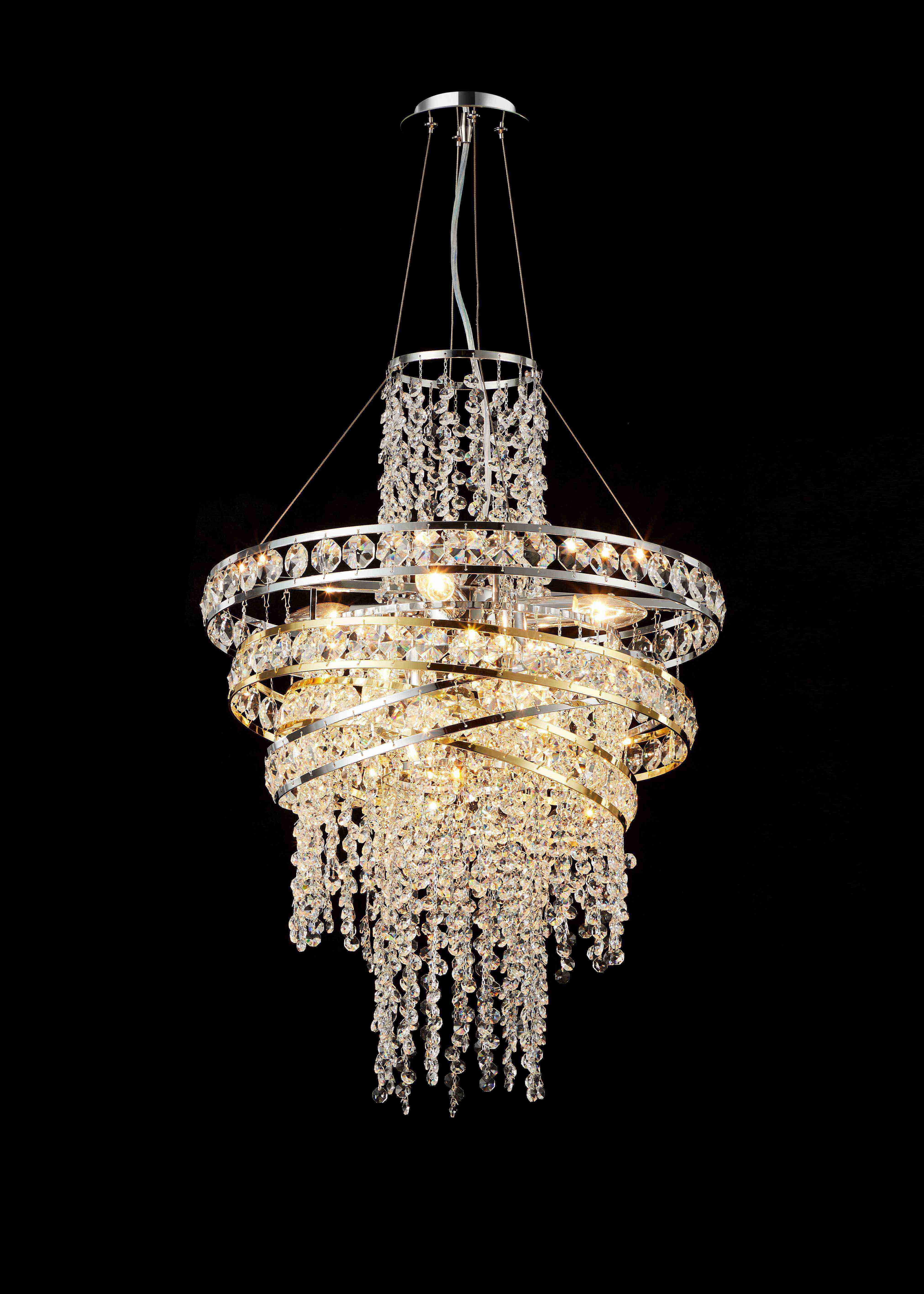 Люстра 500*680, 8*E14, 40W NewRgy Cristallo NW577-ф500*H680 Gold/Chrome, Gold/Chrome