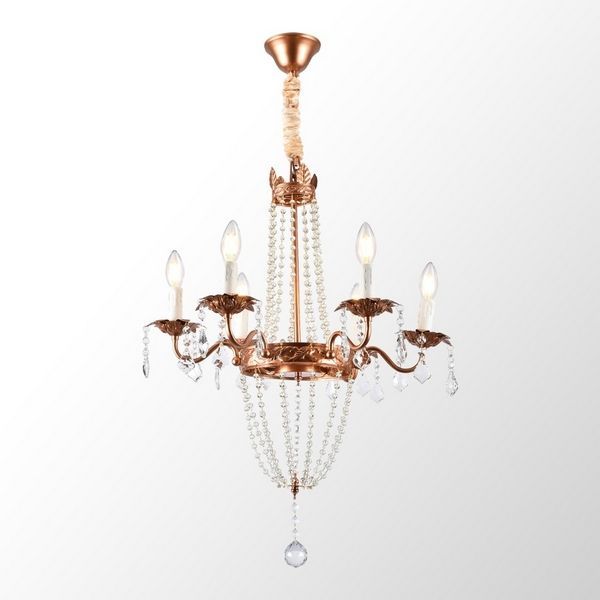 Подвесная хрустальная люстра 55 см, Lussole Rains LSP-6002, бронза