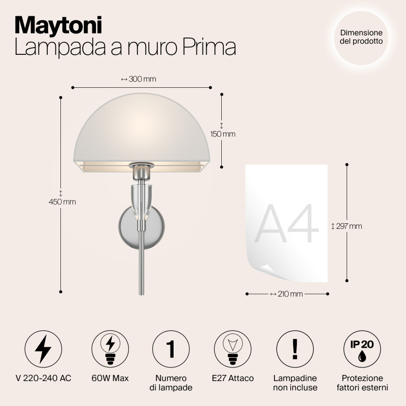 Светильник 45 см, Maytoni Z034WL-01CH, хром