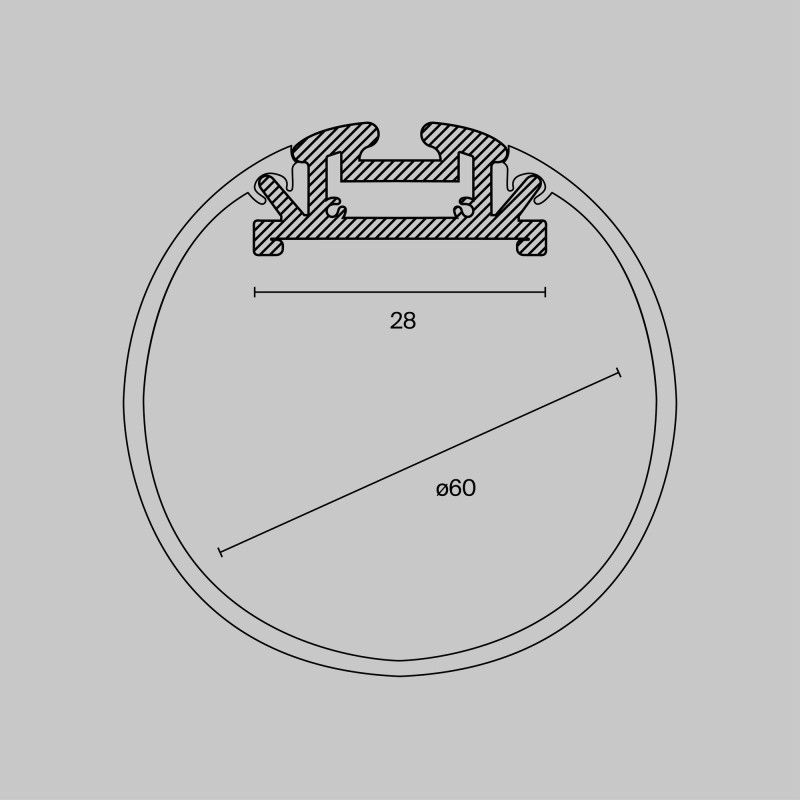 Алюминиевый профиль Подвесной 30*2000 мм для светодиодной ленты Maytoni Led strip Серебро ALM-D60-S-2M