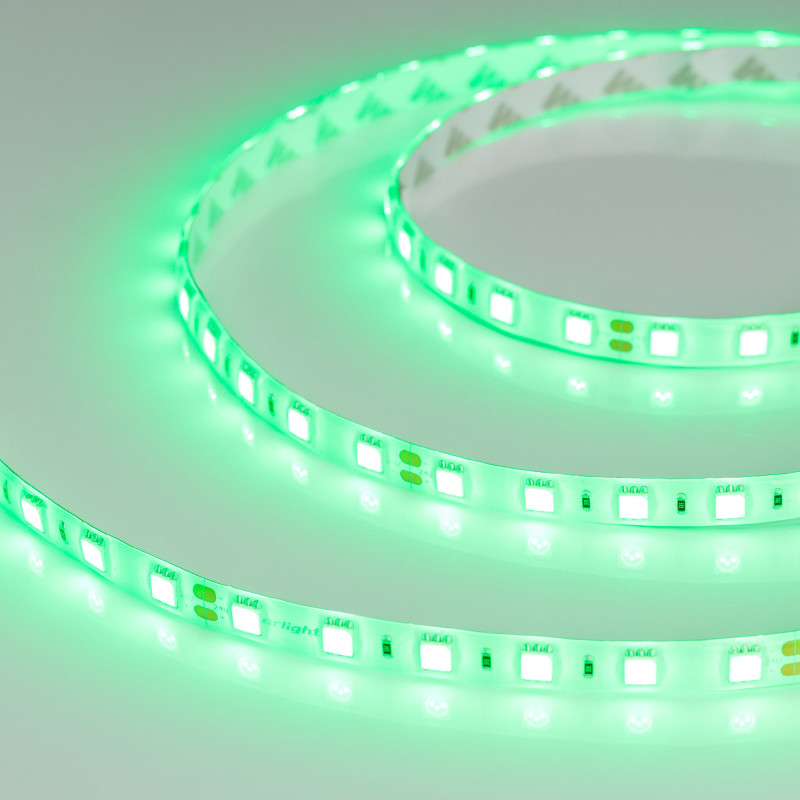 Лента RTW 2-5000SE 24V Green 2x (5060, 300 LED, LUX) (Arlight, 14.4 Вт/м, IP65) 016505. Цена указана за 5 метров. Продается кратно 5 метрам.