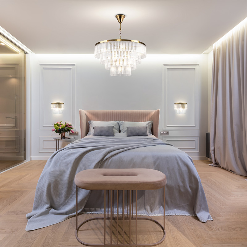 Люстра подвесная Maytoni Colonne MOD093PL-13BS, диаметр 59 см, латунь