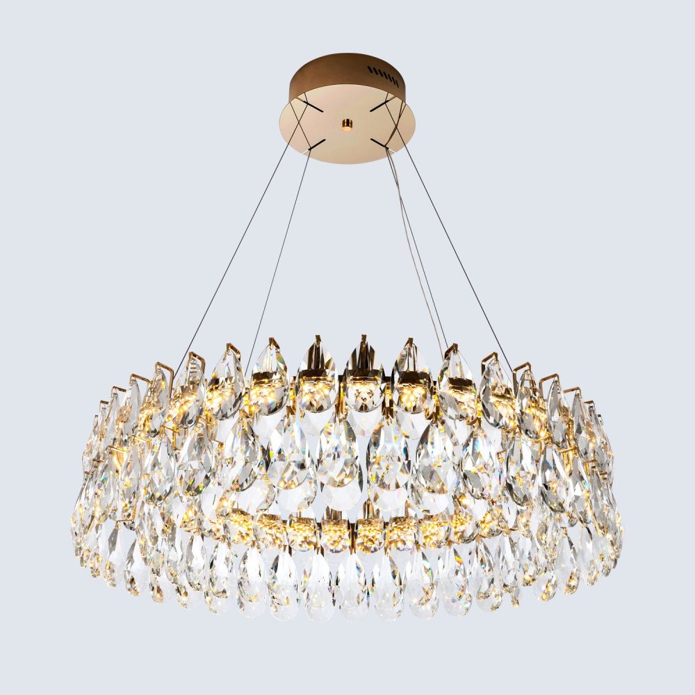 Подвесная люстра 80*80/100 см, LED 45W 3000-5500K MODELUX premium ML.6901.800P GD золото