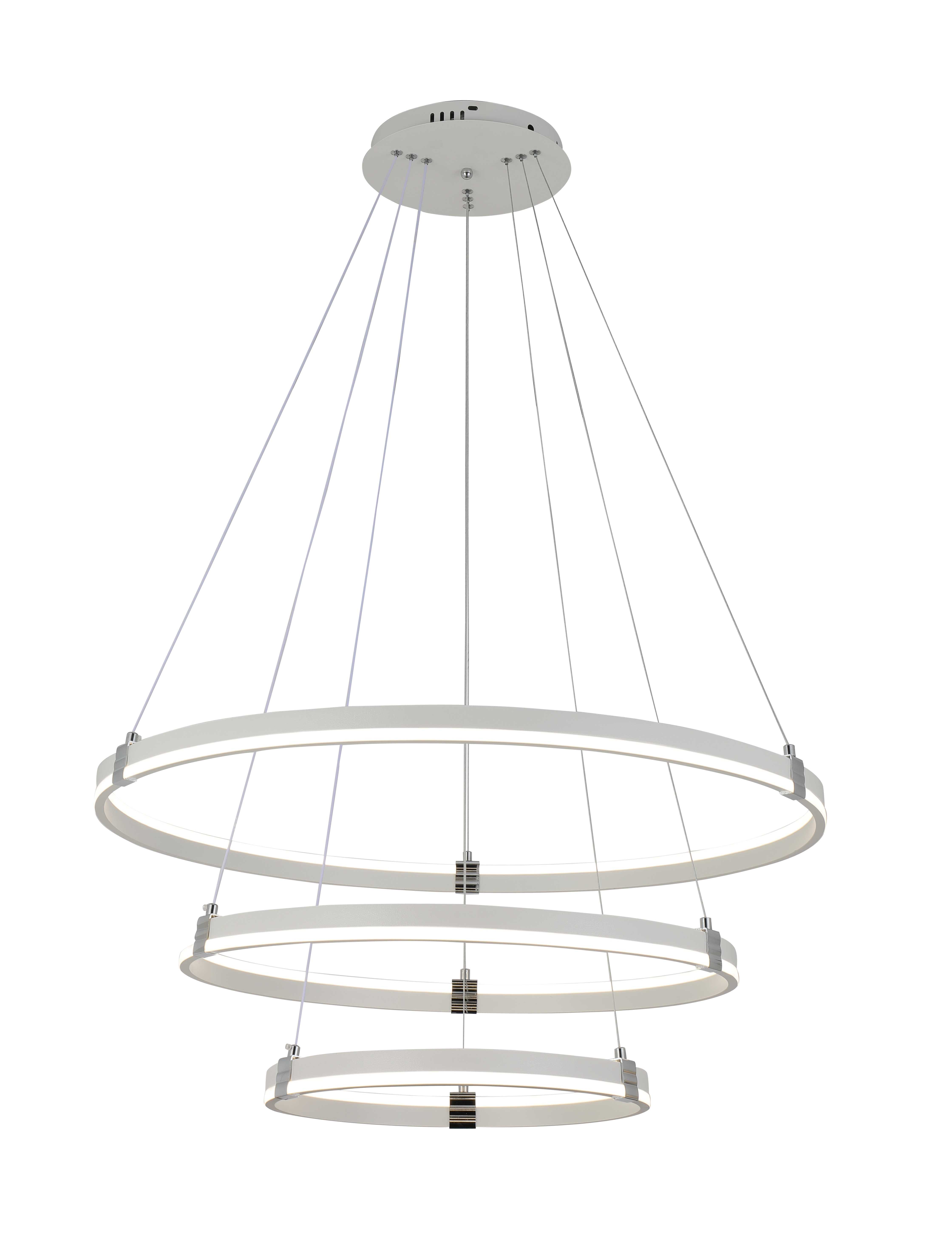 Люстра 800-600-400*1000, LED, 180W 2700K-6400K NewRgy LED 8501/8+6+4 WHITE+CHROME, WHITE+CH