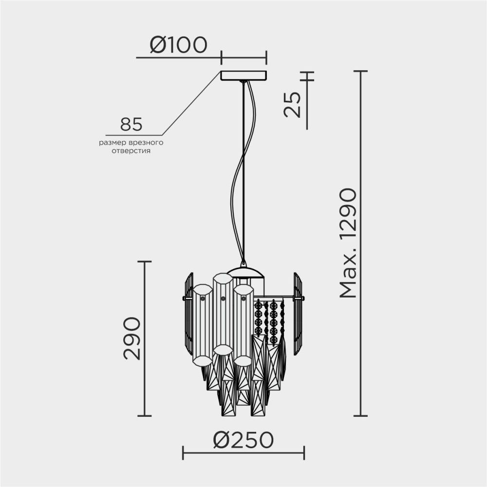 Подвесная люстра MODELUX ML.7088.250 GD