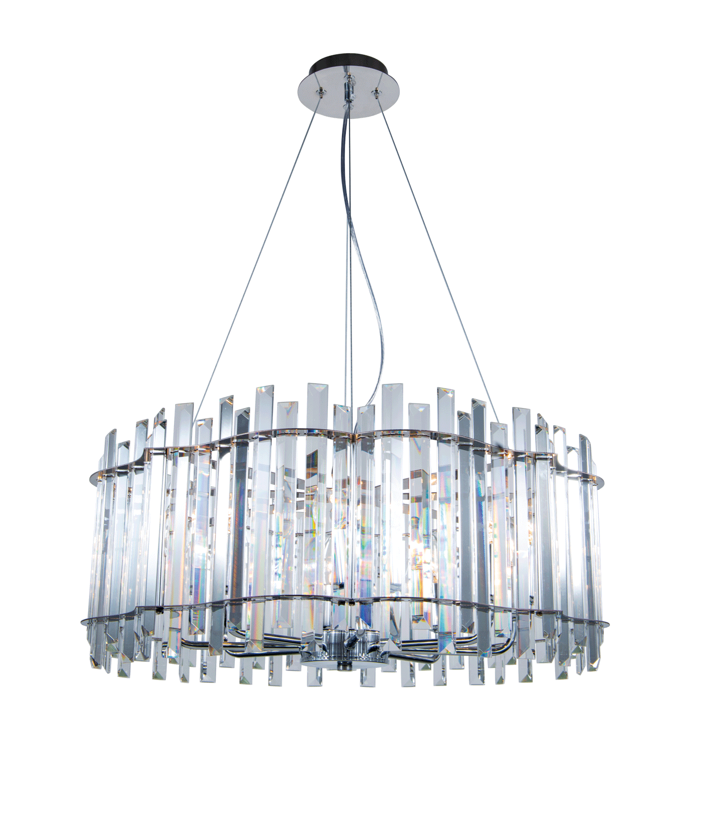 Люстра 600*260, 8*E14, 40W NewRgy Cristallo 5702R/8A CHROME+CLEAR, Хром+Прозрачный