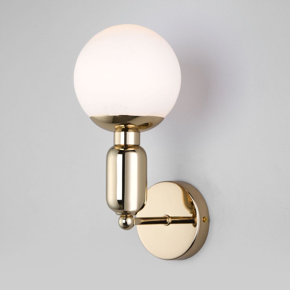 Настенный светильник со стеклянным плафоном 13 см Eurosvet Bubble 50251/1 золото