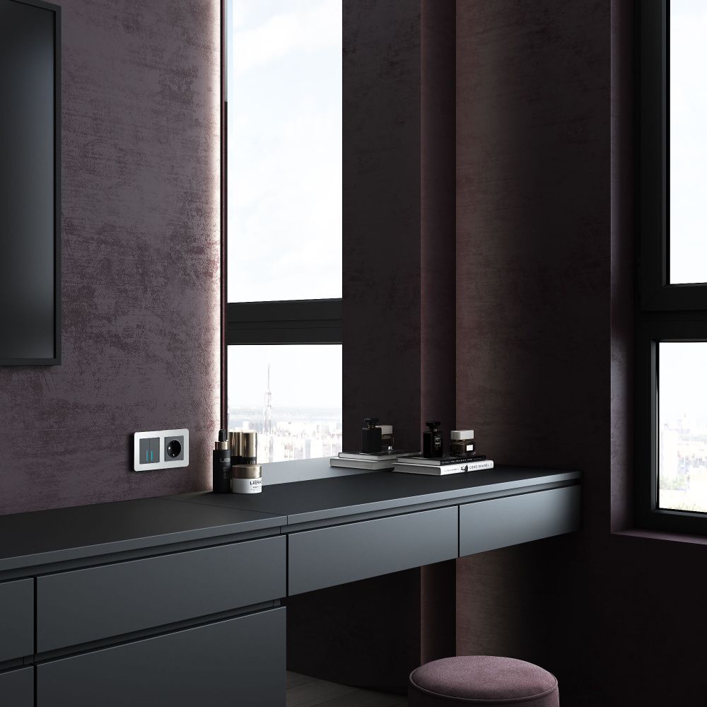 Рамка на 2 поста Platinum алюминий W0022606 Werkel 4690389184444