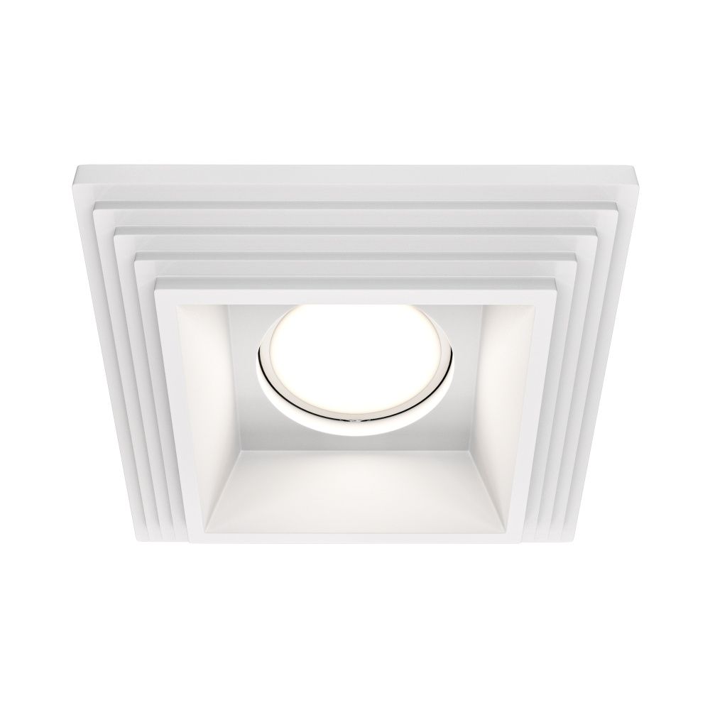 Встраиваемый светильник  DL005-1-01-W-1 12,2*12,2*-4,1 см, 1*GU10*10W, K, Maytoni technical Gyps Modern DL005-1-01-W-1, Белый