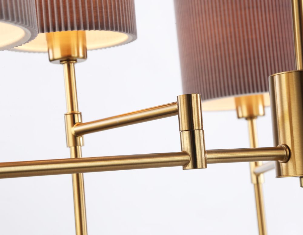 Люстра на штанге с абажурами **36,5-70,5 см, 6*E14*40W, K, Ambrella Light High Light LH72381, латунь