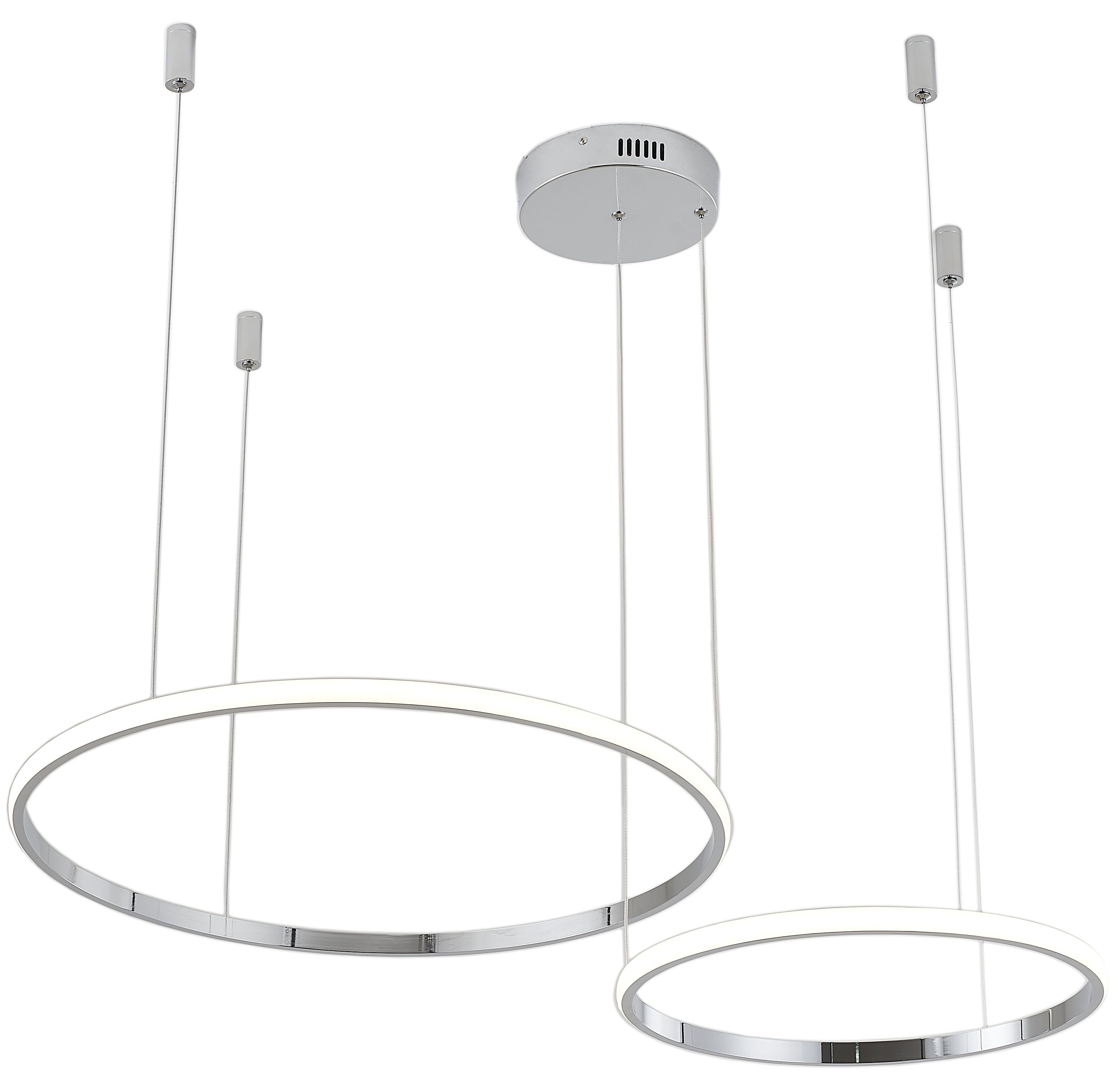 Светильник подвесной 40/60 см, LED 63W 4000K хром Zortes Ringolight ZRS.33322.63F