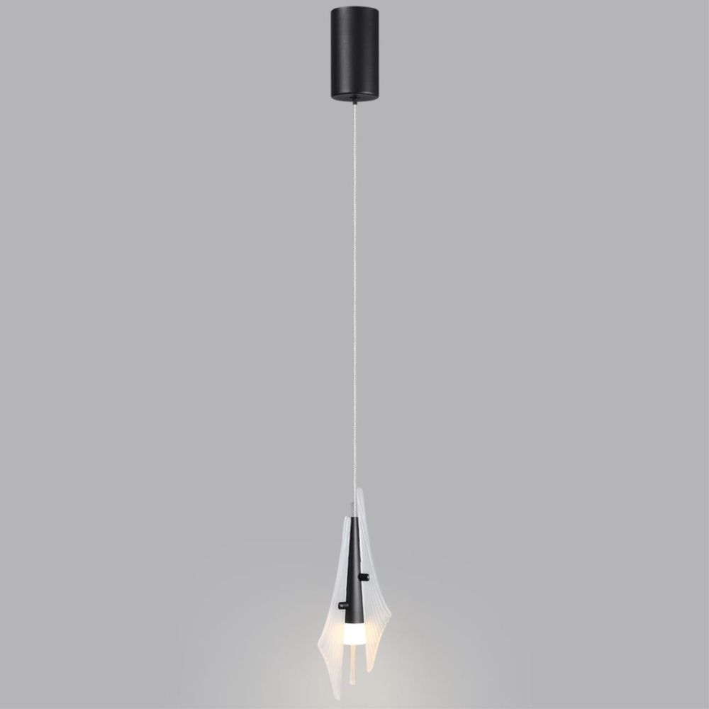 Подвес одиночный *12,5*26,6-238 см, 1*LED*6W, 3000K, Odeon Light Afalina 5442/6LA, черный