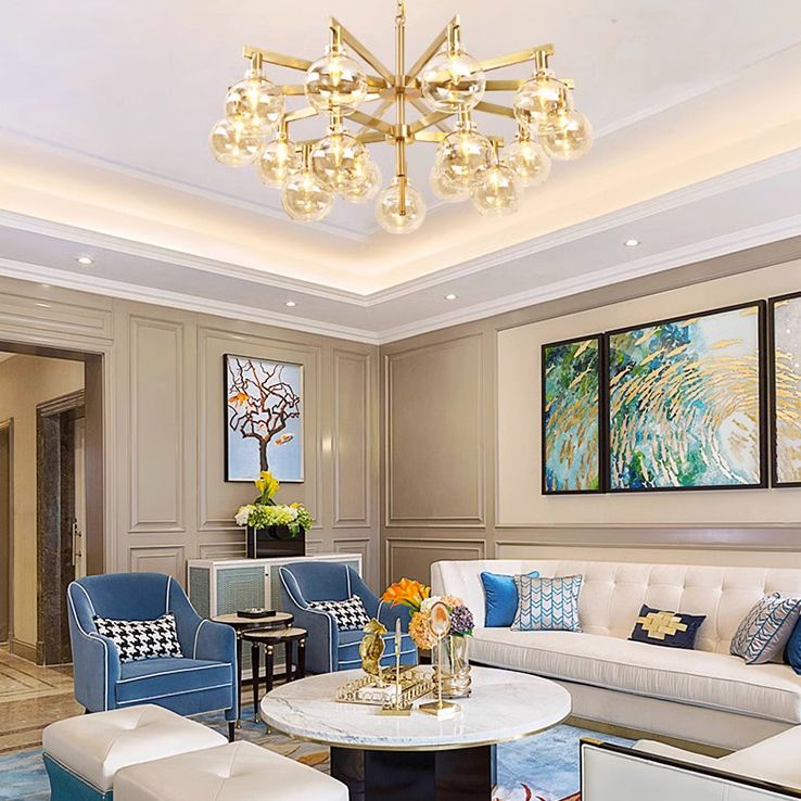 Подвесная люстра Carmella Globe PENDANT 10 40,5*48*48 см, 10*E14*40W, ImperiumLoft 40.1596, Латунь