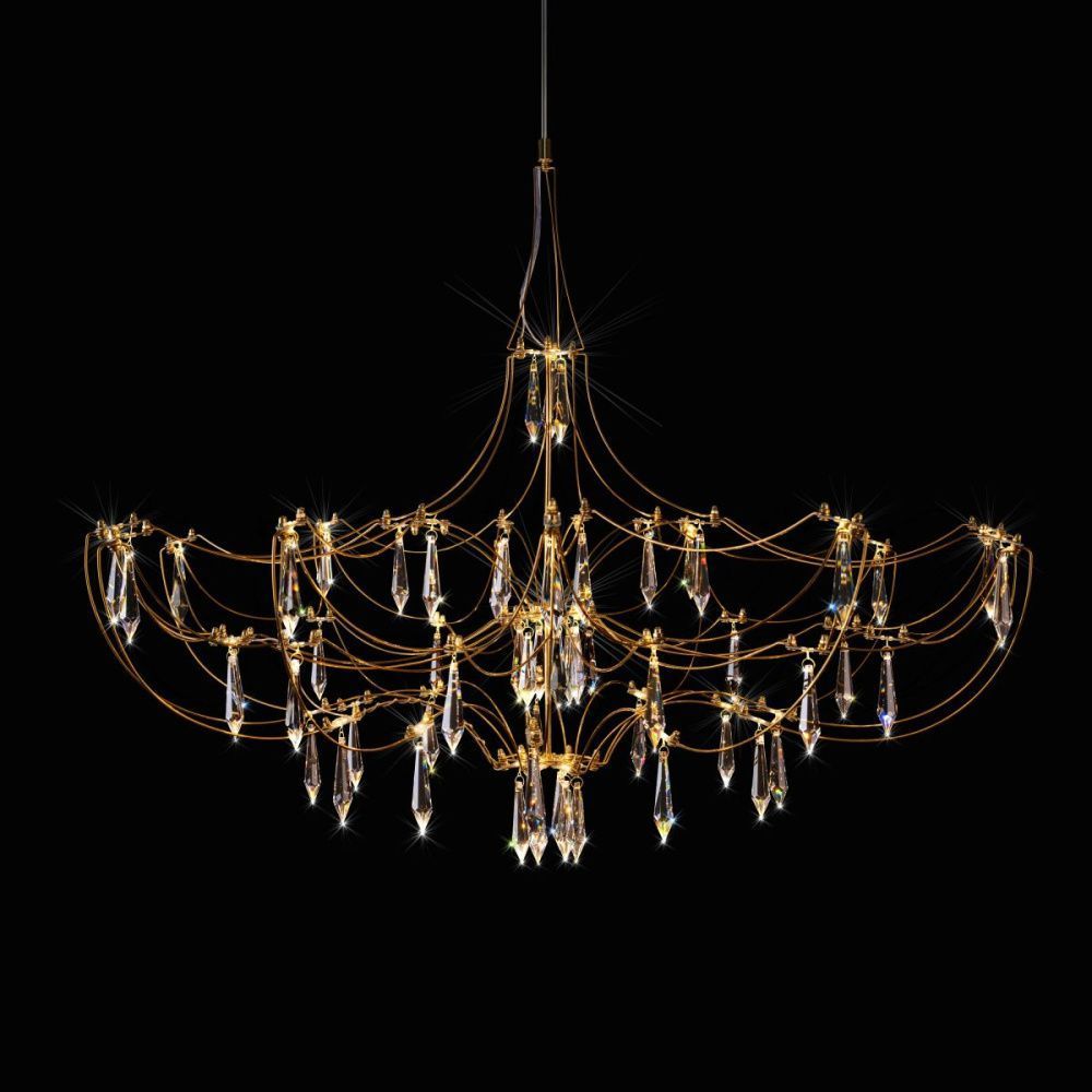 Подвесная люстра 90 см, 28W, 3000K, Loft IT Mira 10589/900 Gold Asfour, золото