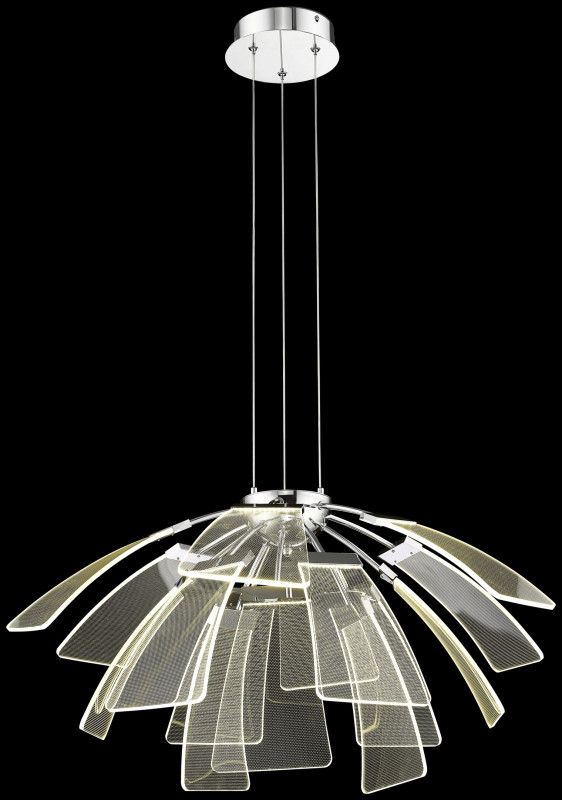 Подвесной светильник 65*150 см, 15*LED*4W 3000K Wertmark Halla WE455.15.103 хром