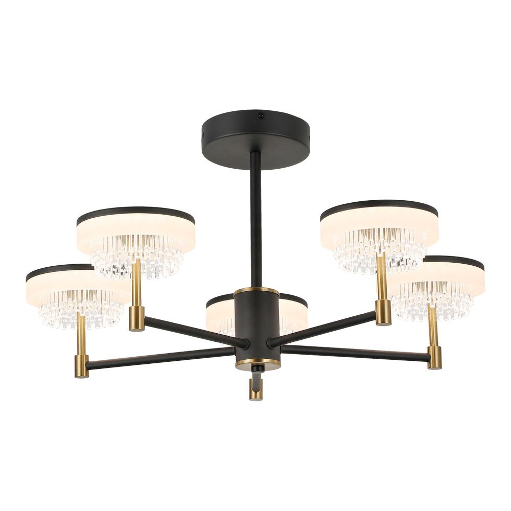 Люстра потолочная *73*36-36 см, 5*LED*7W, 4000K, Lussole  LSP-7483, черный