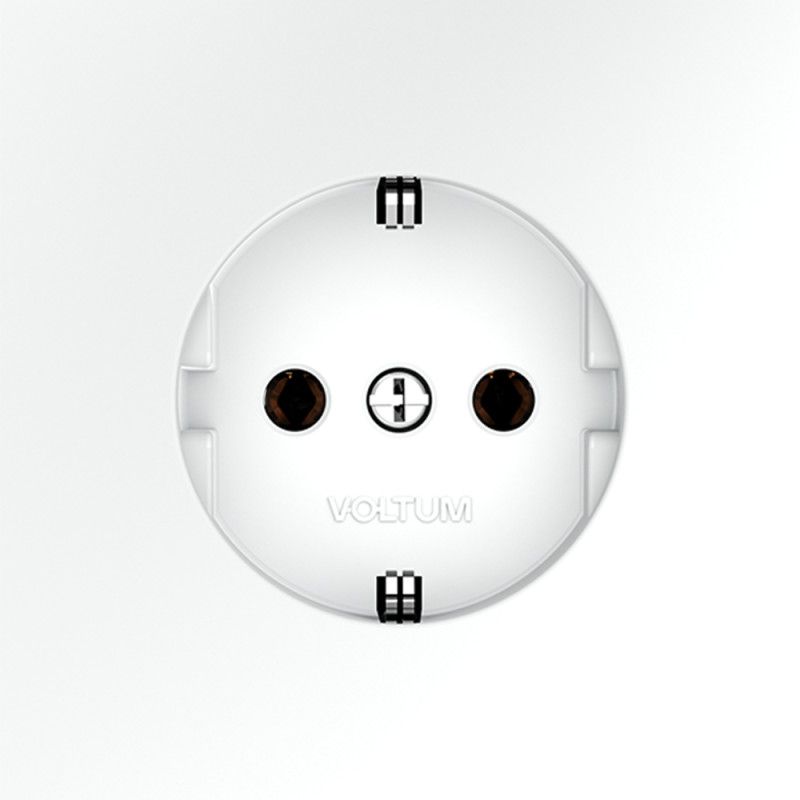 Розетка встраиваемая Voltum S70 с заземлением 16А, белый матовый пластик Soft touch VLS040102