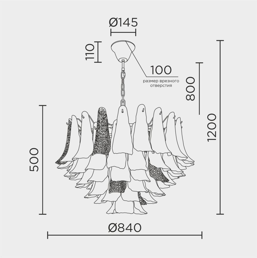 Подвесная люстра 84*73/120 см, 16*Е14 MODELUX premium ML.6777.16PR GD золото