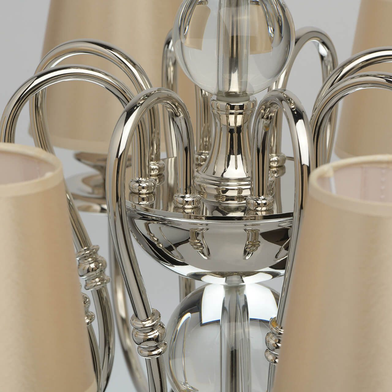 Люстра 80*145 см, 8*E14 никель/прозрачный MW-Light София 355013908