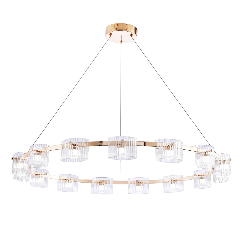 Подвесная люстра 102*150 см, 15*LED, 69W, 4000К, Favourite Ori 4248-15P латунный