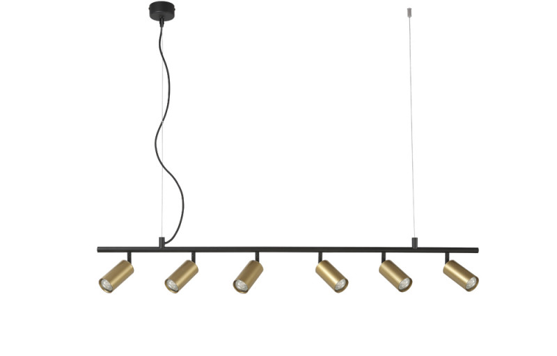 Светильник потолочный 120*6 см, Crystal Lux CLT 015C6 L1200 BL-GO Черный+Золото