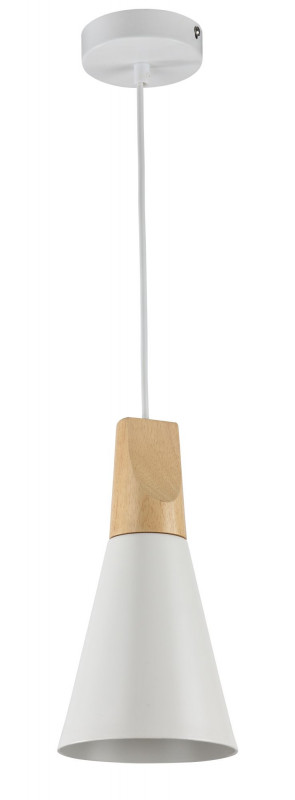 Подвесной светильник Maytoni Bicones P359-PL-140-W, диаметр 14см, белый, светлое дерево
