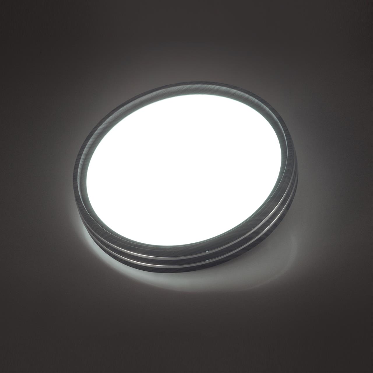 Cветильник 50*7 см, LED 72W, 3000-6000 К, IP43, белый/венге под дерево/хром, пластик Sonex Trosto, 7604/EL