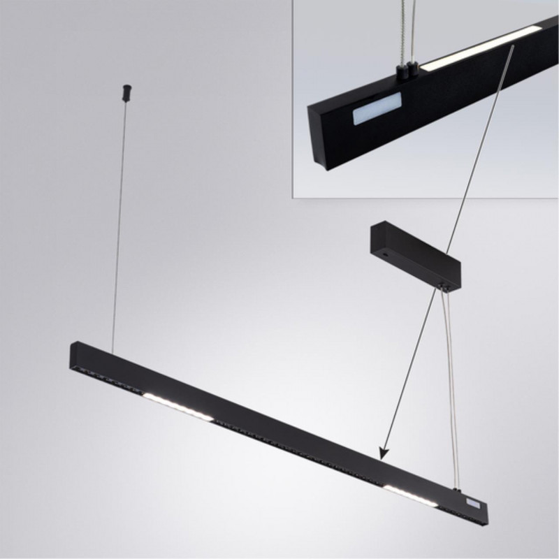 Светильник 100 см, 30W, 2800-6500K, Arte Lamp Lao A2189SP-1BK, черный