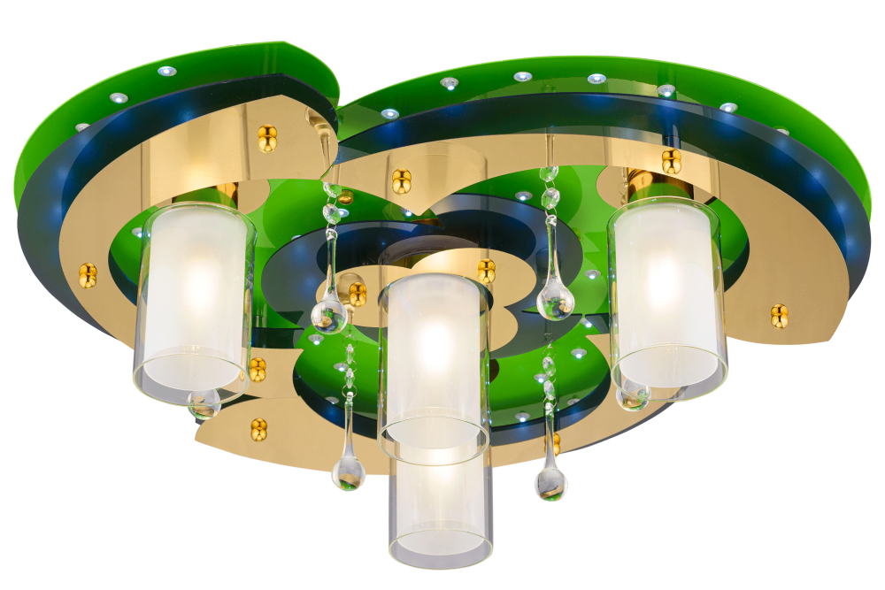 Люстра Ø620 x H200, мм, 4*40W (160W), GN+GD WT(Зелёный+Золото) Sfera Sveta 8354/4 GN+GD WT