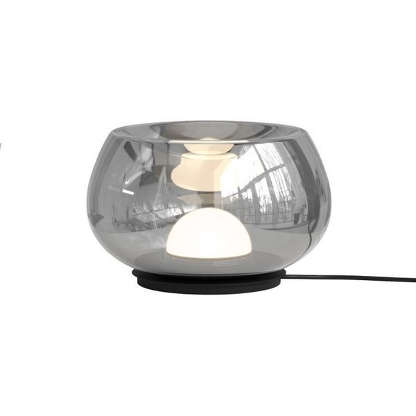Интерьерная настольная лампа 22 см, 8W, 3000K, Denkirs DK6747-BK+SM, черный-дымчатый
