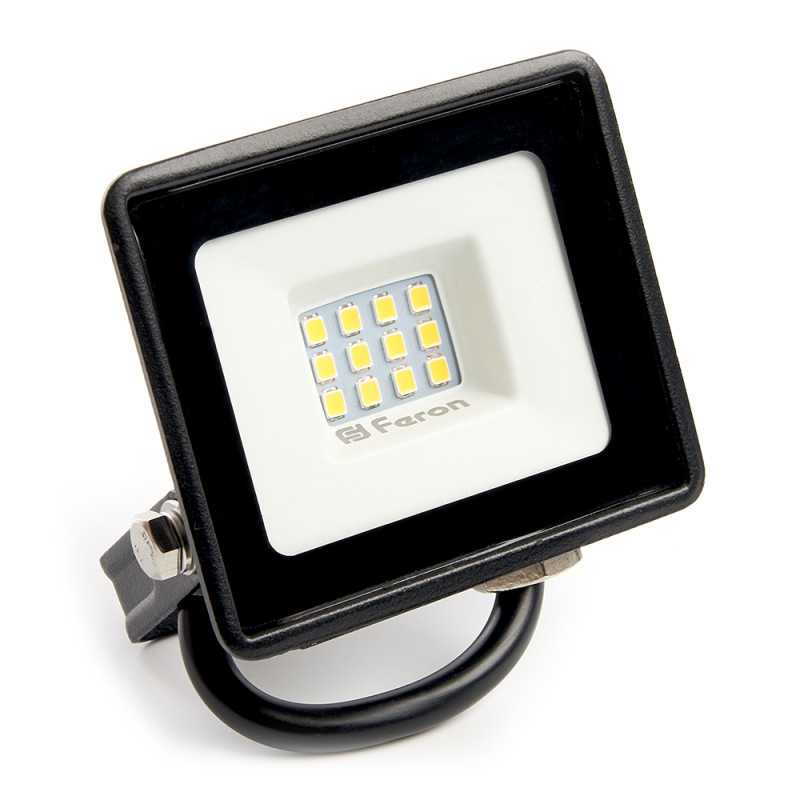 Прожектор светодиодный 2835 SMD 10W 4000K IP65  AC220V/50Hz, черный, LL-918 Feron 29490