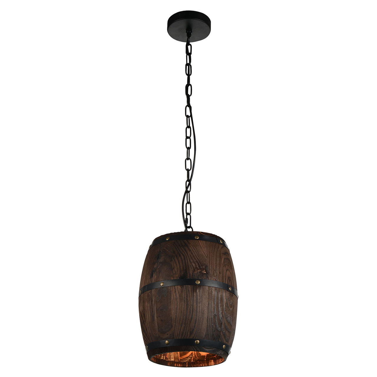 Подвесной светильник-бочонок Lussole GRLSP-9844, черный-коричневый бочка