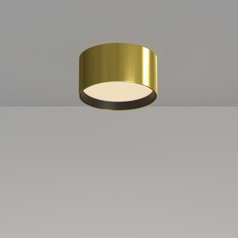 Накладной светильник 12*6,4 см, LED, 12W, 3000К, Maytoni Technical Glare C091CL-12W3K-BS латунный