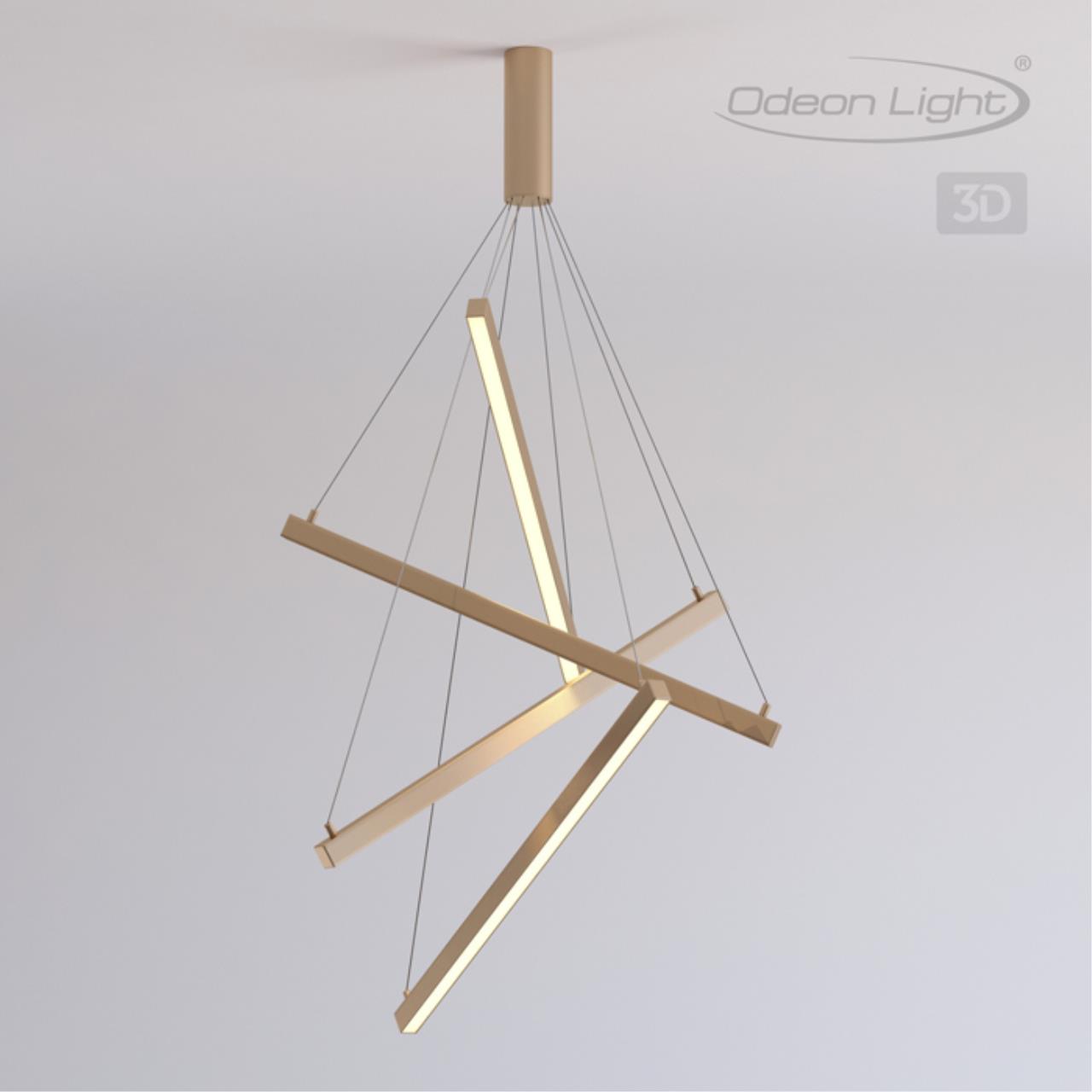 Подвесной светодиодный светильник Odeon Light Cometa 3860/48L  Золото, диаметр 65 см