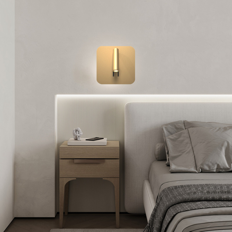 Настенное бра Maytoni Ios 176 C175-WL-01-6W-MG, 9W LED, 3000K, матовое золото