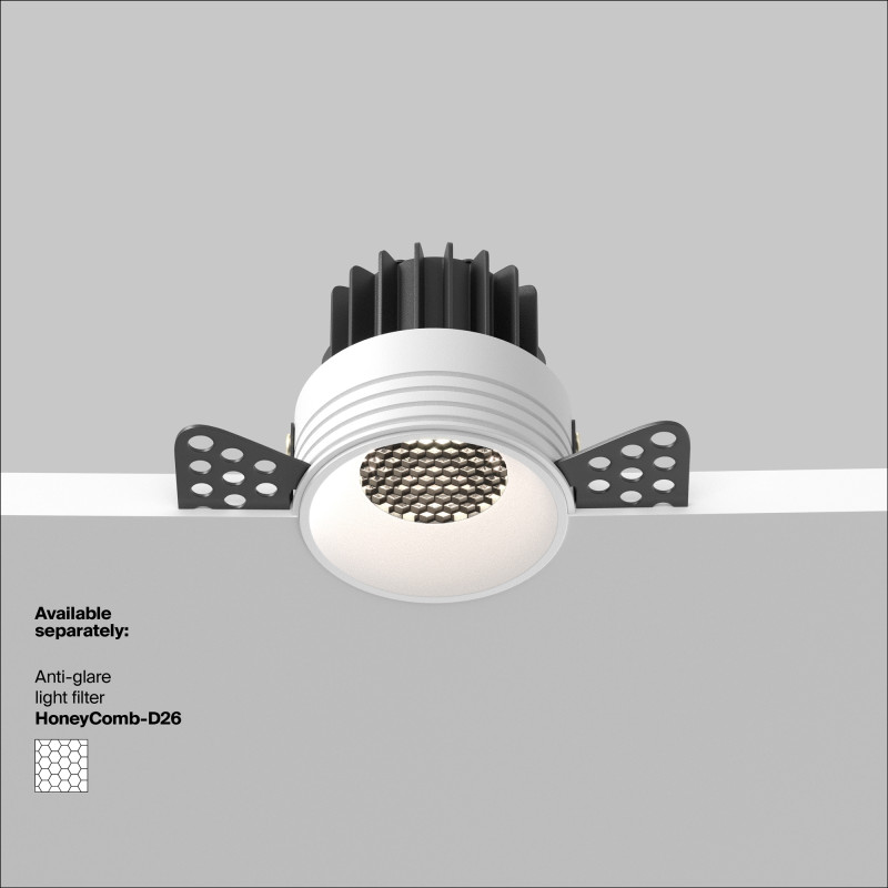 Встраиваемый светильник 6*6*5,3 см, LED, 7W, 3000К, Maytoni Technical ROUND DL058-7W3K-W белый