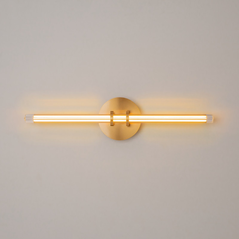Бра 60*9*14 см, LED, 12W, 3000К, Maytoni Plume MOD340WL-L10BS3K латунный