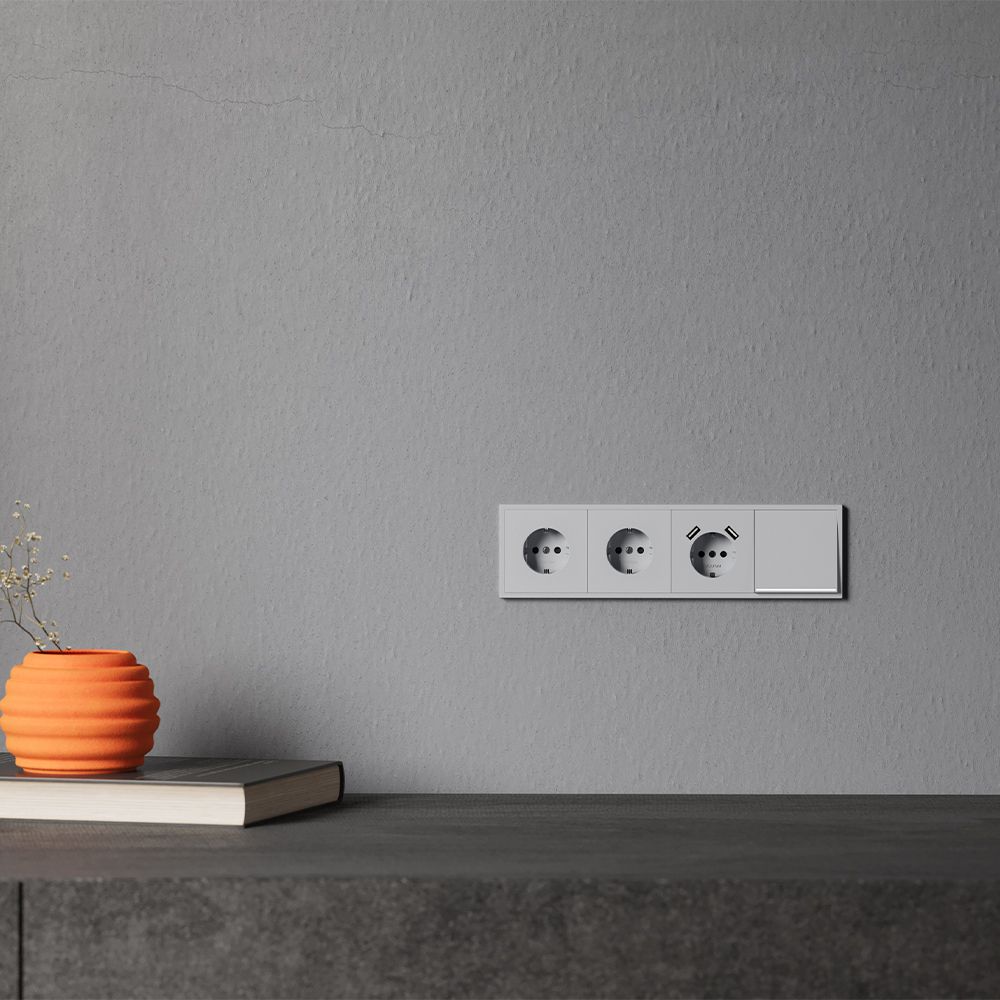 Клавиша для выключателя/переключателя одноклавишного с подсветкой, S70, серый Voltum VLS000216