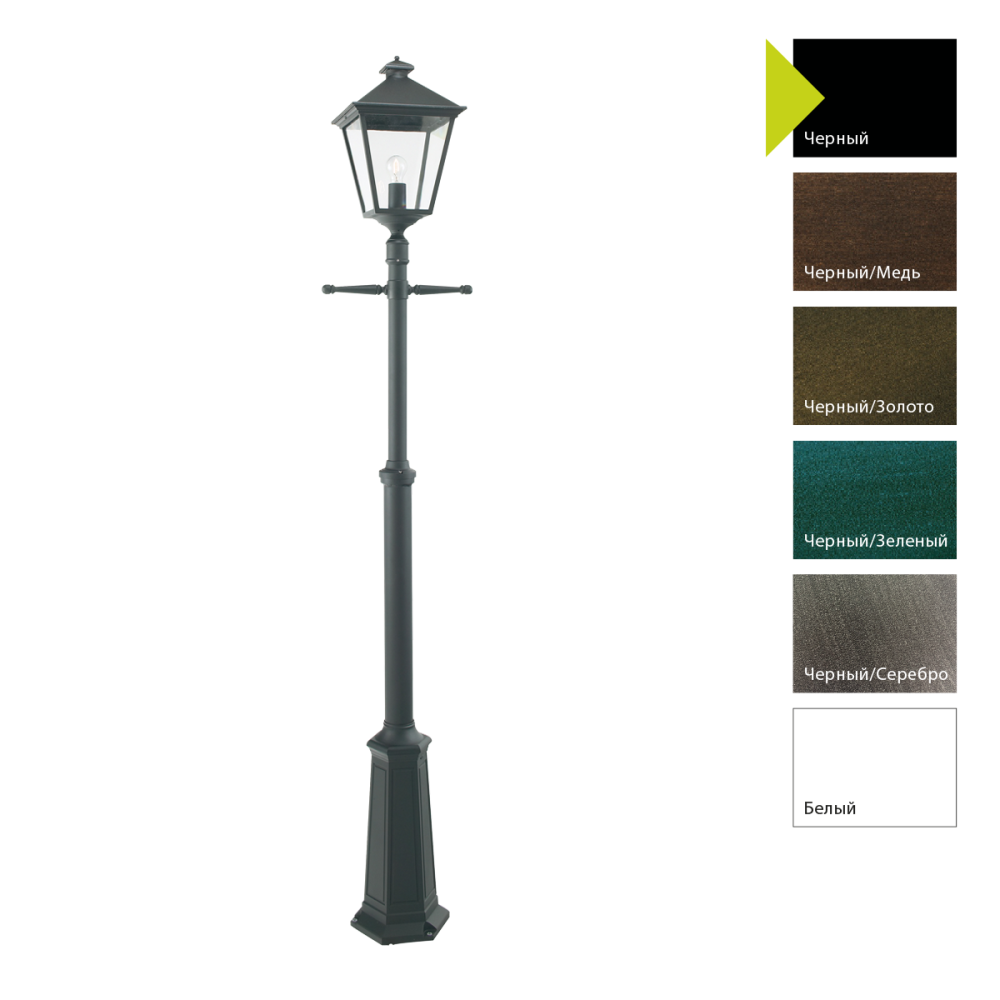 Фонарный столб 32*32*191-279 см, E27*100 (накал.) 77 (гал.)W, Natural Concepts Norlys London Big 286B, B (Черный)