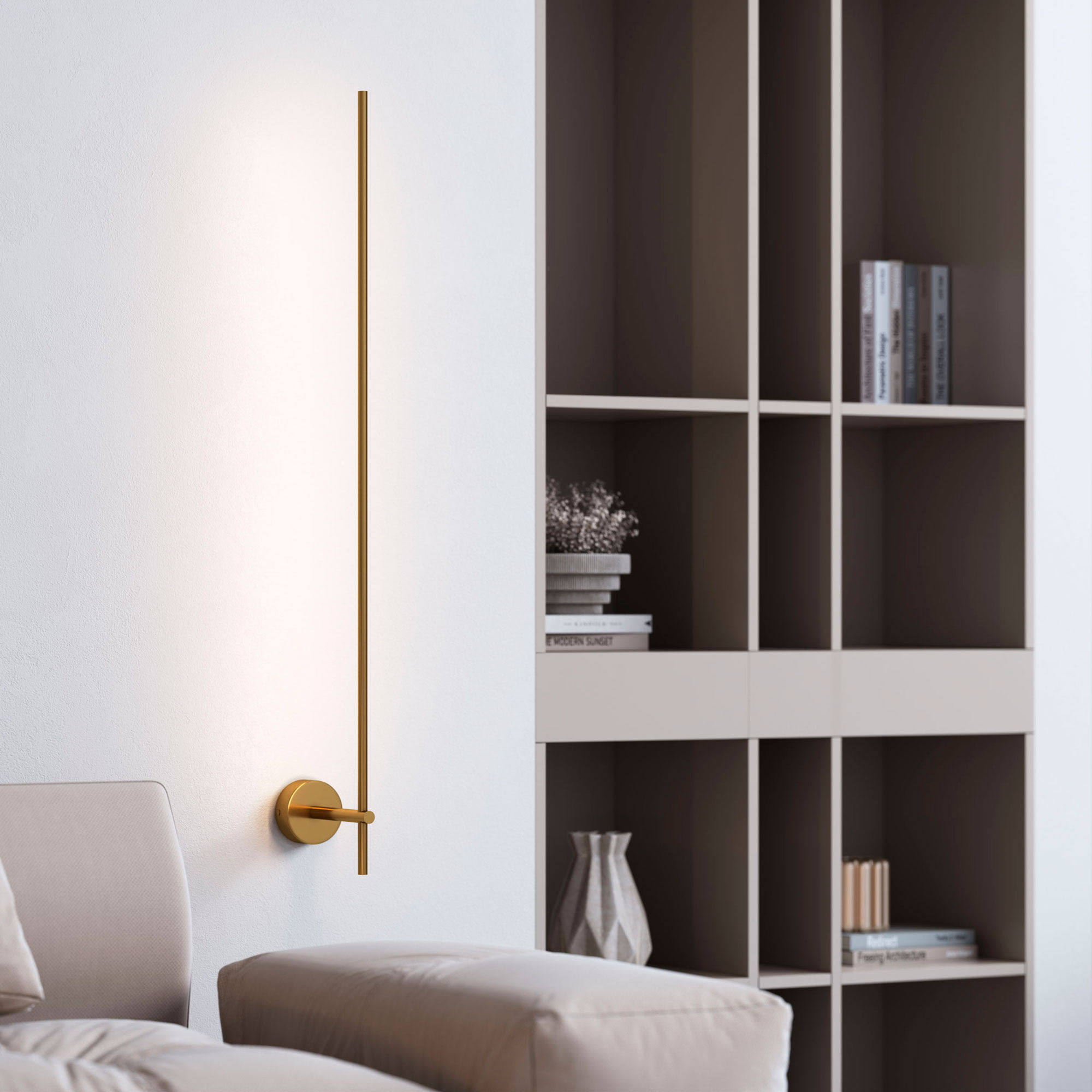 Бра 80 см, 16W, 4000K, Elektrostandard Fine LED 4000К 40132/LED, латунь