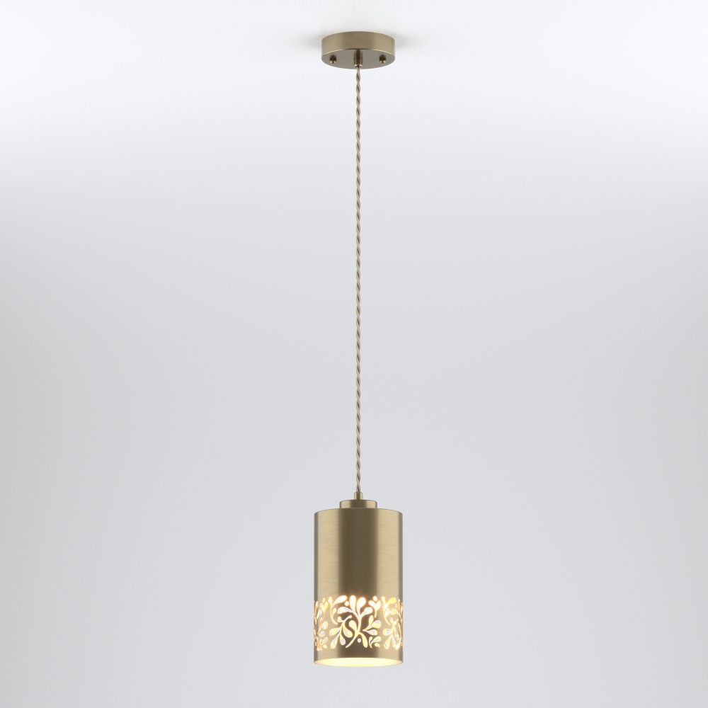 Подвесной светильник Eurosvet Tracery 50071/1 античная бронза, диаметр 11.5 см, a044125