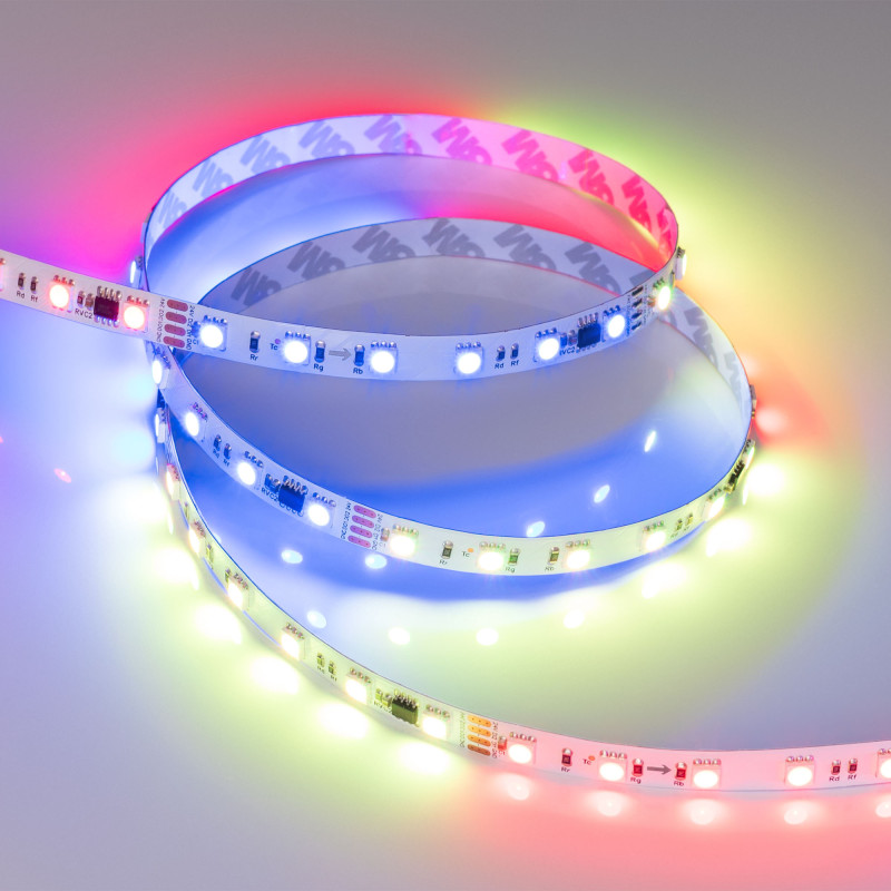 Лента DMX-B60-10mm 24V RGB-PX6 (15 W/m, IP20, 5060, 5m), Arlight 033448. Цена указана за 5 метров. Продается кратно 5 метрам.