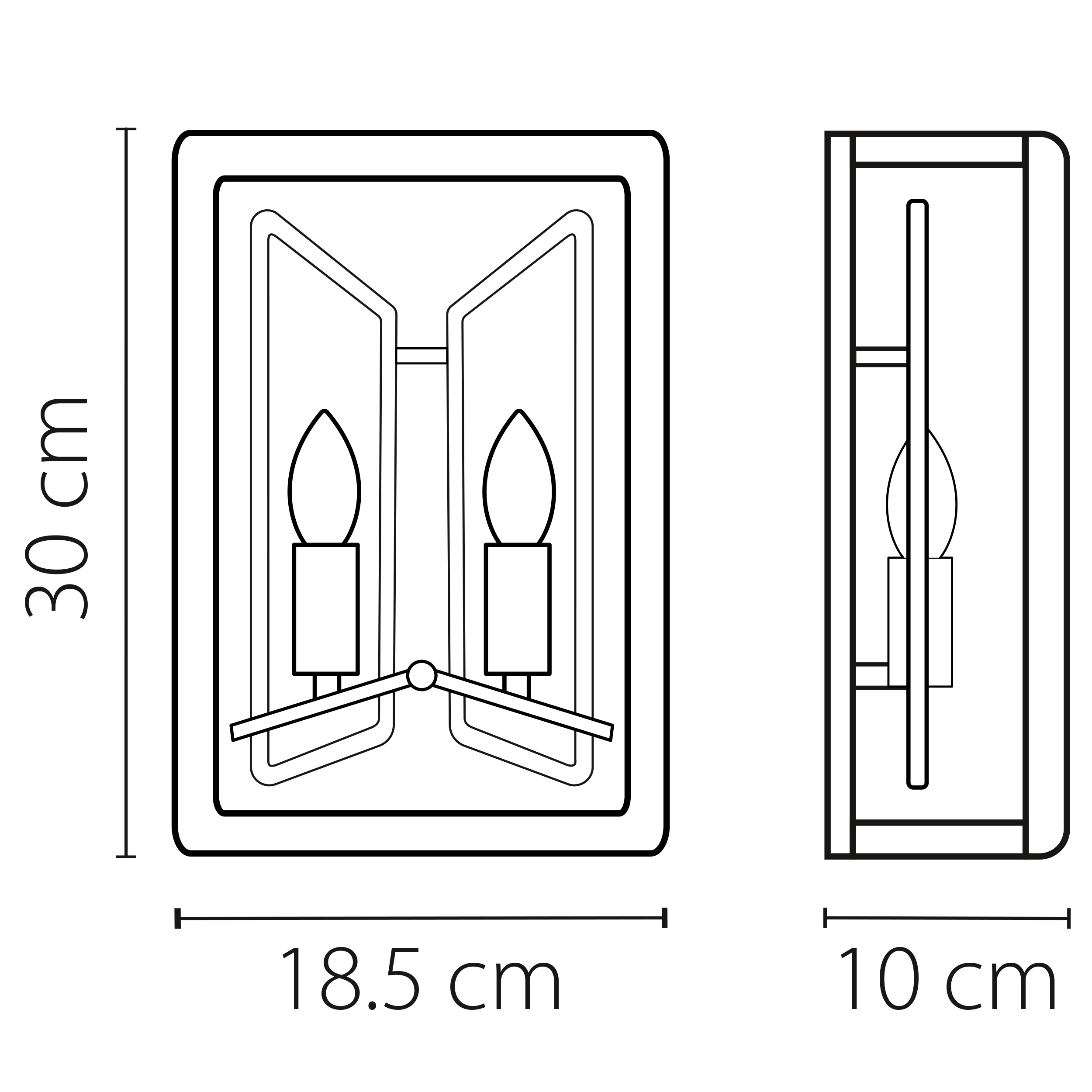 Бра 1*18,5 см, 2*E14*12W, Золото; Черный матовый Lightstar Regolo 713627