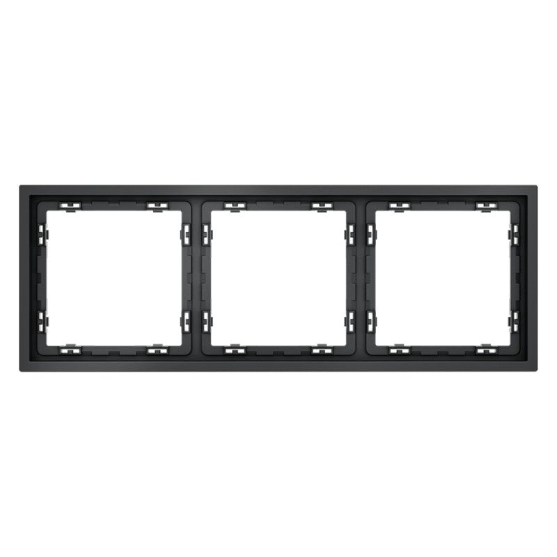 Рамка пластиковая Voltum S70 на 3 поста, графит пластик Soft touch VLS100307