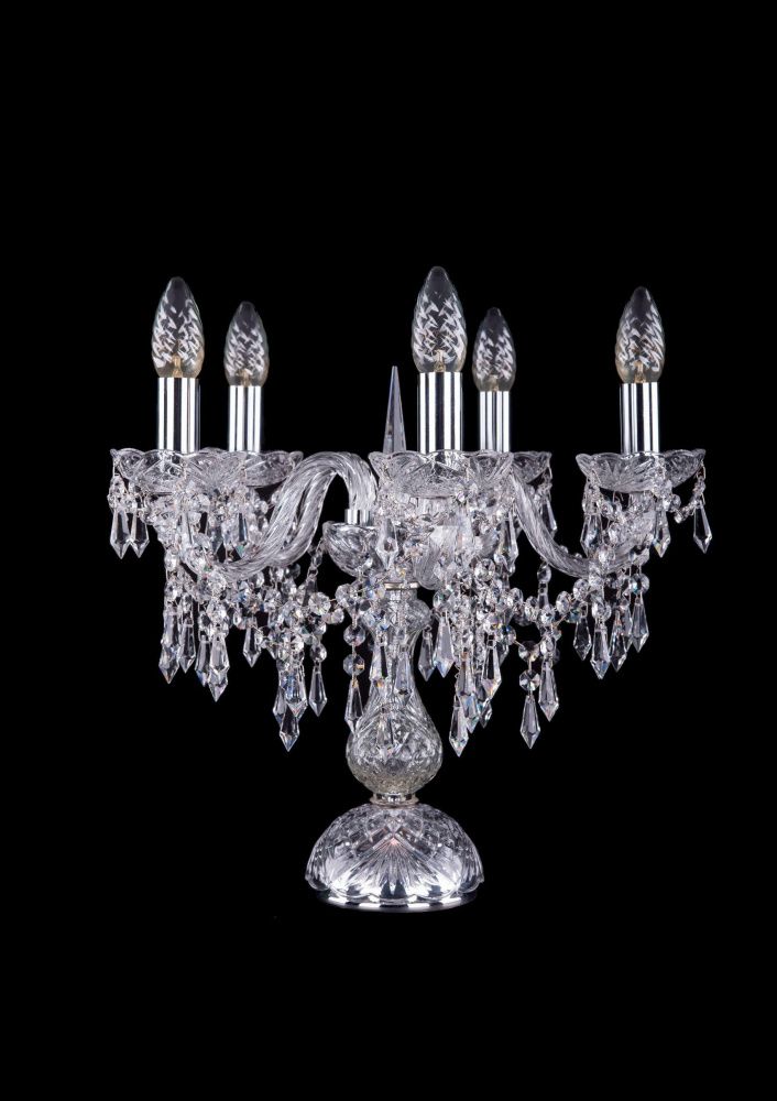 Настольная лампа Bohemia Ivele Crystal 1403L/5/141-39/Ni, Никель ,  Диаметр: 44 см