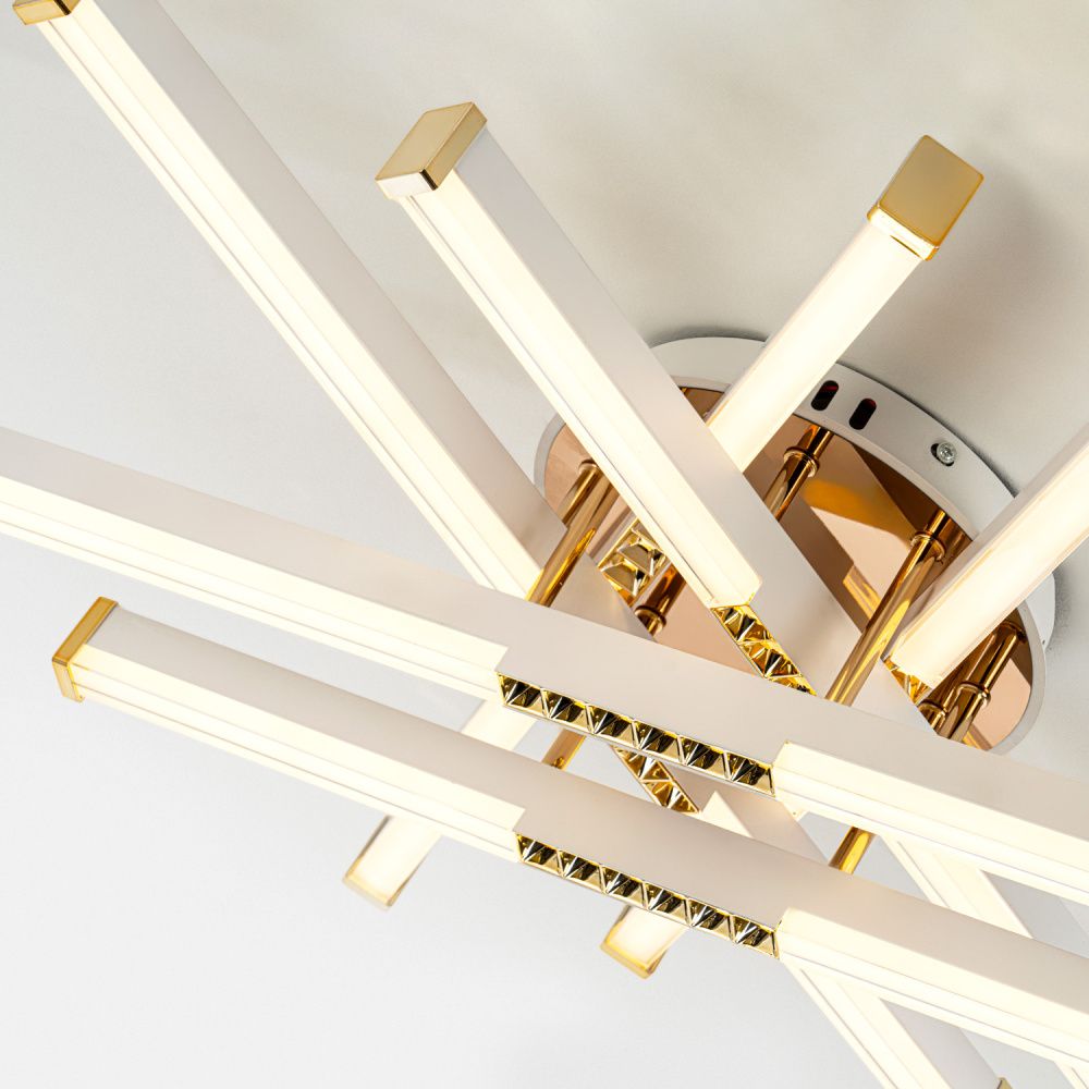 Светильник 70*70*15 см, LED*80W, 3000-6000K, Modelux  MDL.9374.600CL WH, Белый, Золото