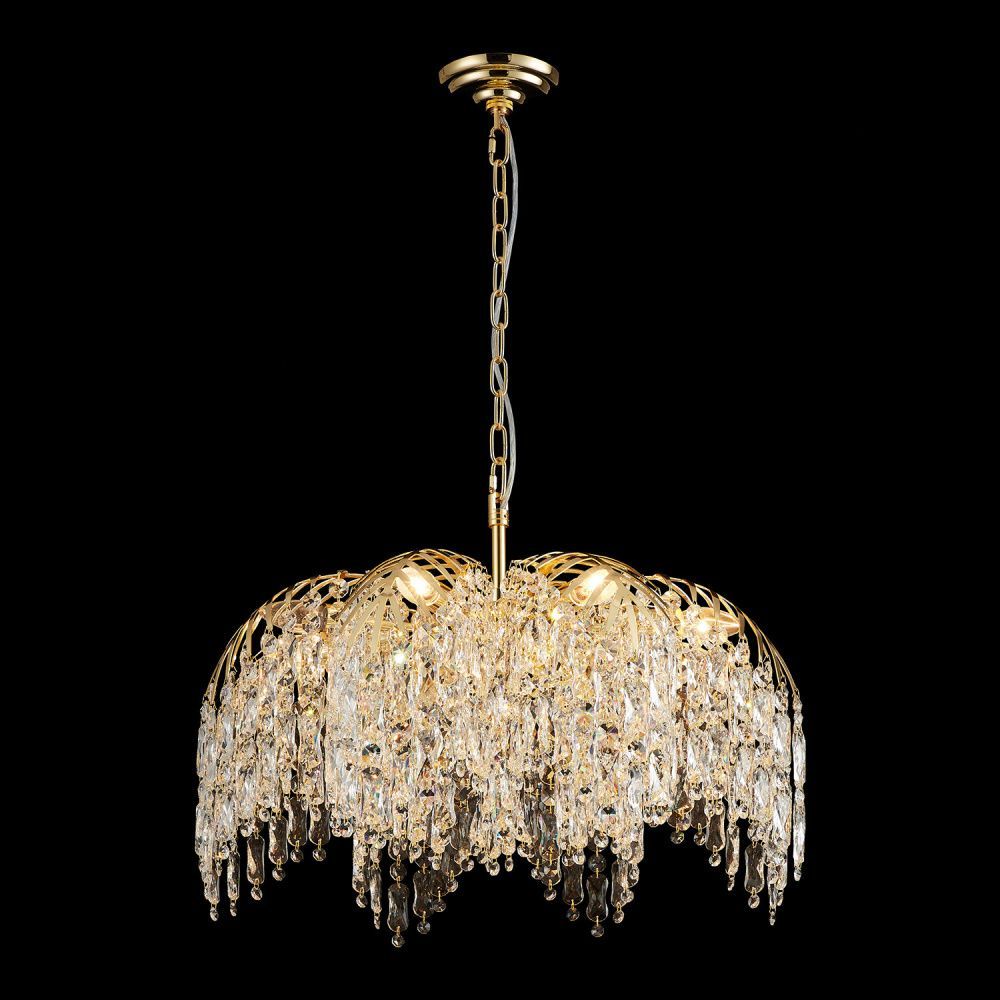 Люстра подвесная *80*55-120 см, 8*E14*9W, Lussole Presidio LSP-6040, блестящее золото