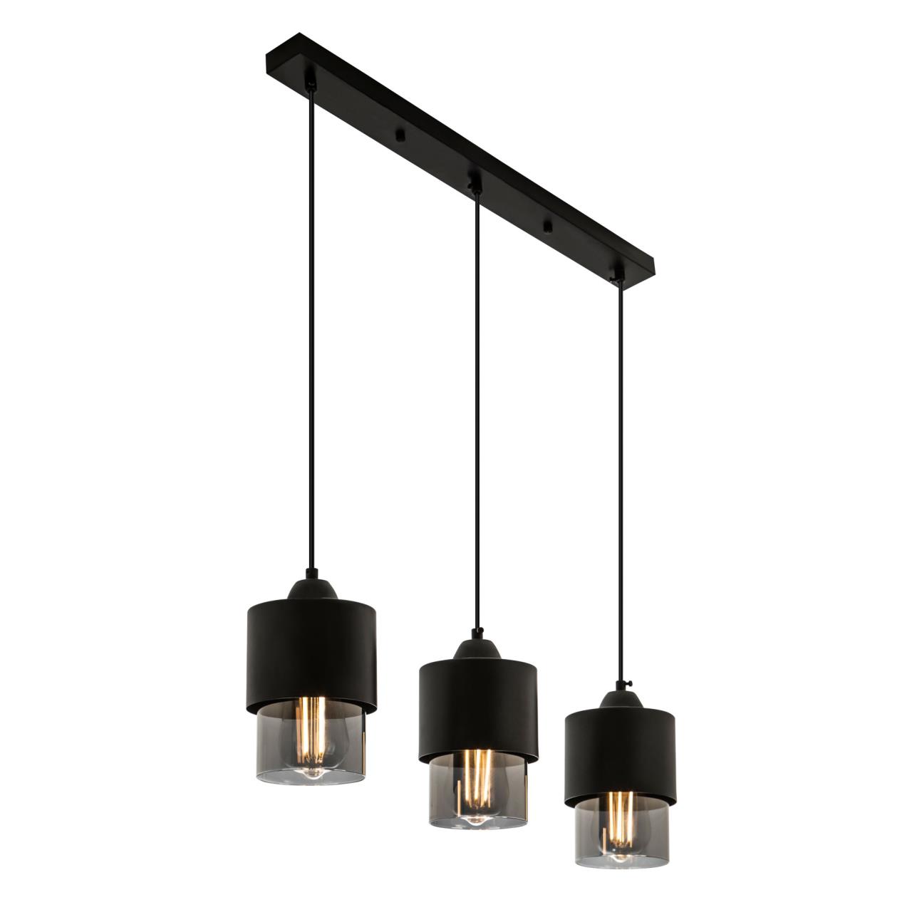 Подвесной светильник 60*12*80 см, Е 27 3x60W, Чёрный, Дымчатый MODEMODERN MD.0650.3