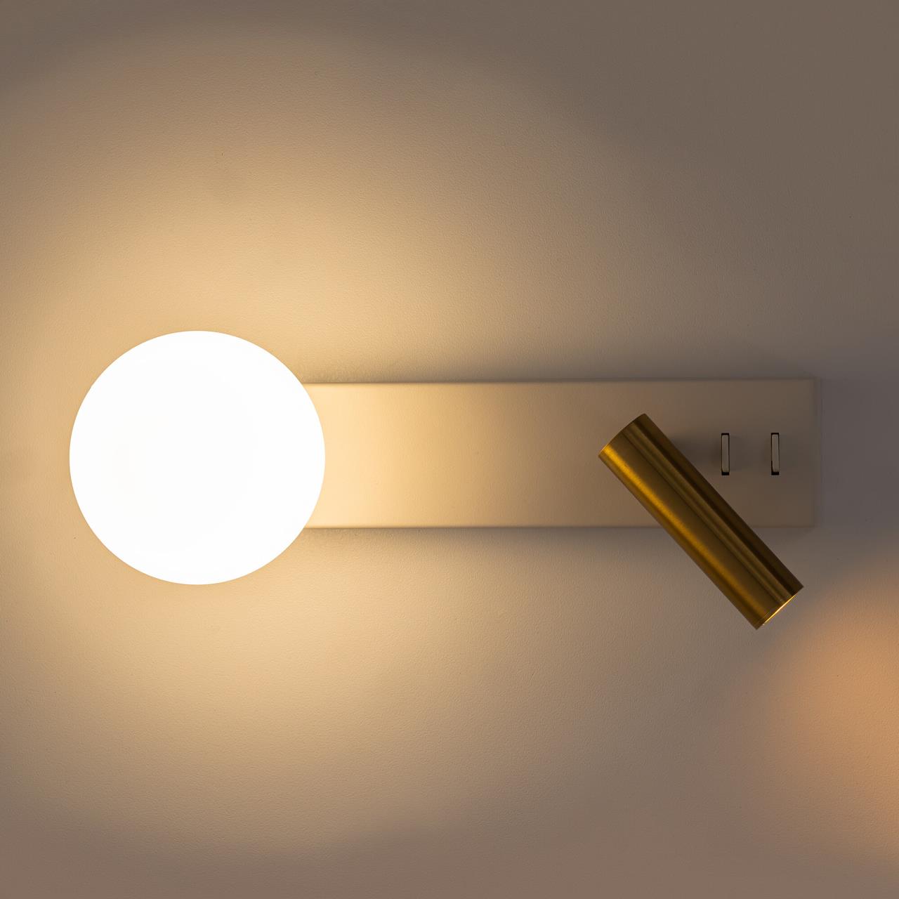 Бра 6*29 см, LED+G9, 10W, 3000K, 3 м2 Citilux Декарт CL704450 Белый+Бронза